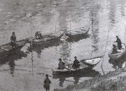 Claude Monet, Anglers along the Seine near Poissy